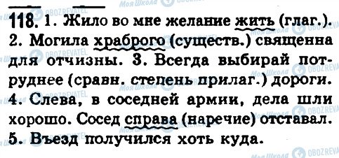 ГДЗ Російська мова 8 клас сторінка 118