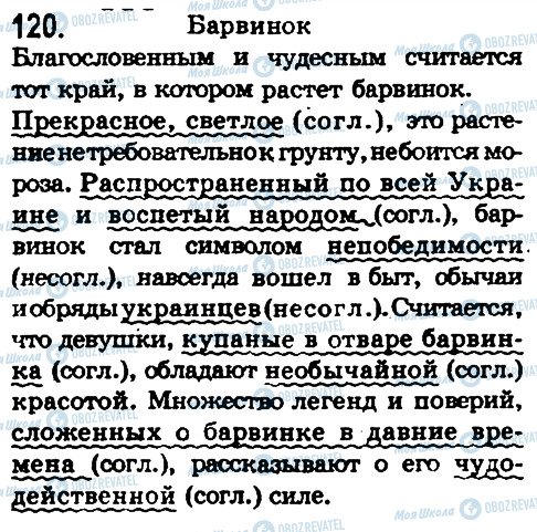 ГДЗ Російська мова 8 клас сторінка 120