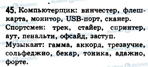 ГДЗ Російська мова 8 клас сторінка 45