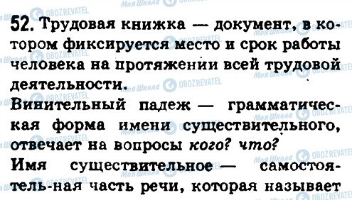 ГДЗ Російська мова 8 клас сторінка 52