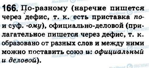 ГДЗ Російська мова 8 клас сторінка 166