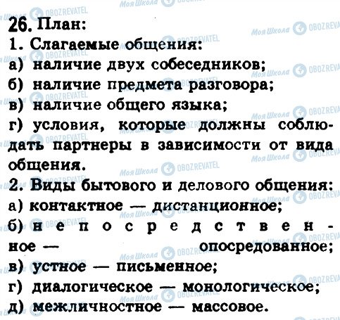 ГДЗ Російська мова 8 клас сторінка 26