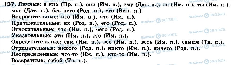 ГДЗ Російська мова 8 клас сторінка 137