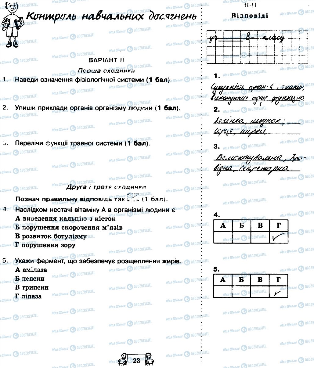 ГДЗ Биология 8 класс страница 23