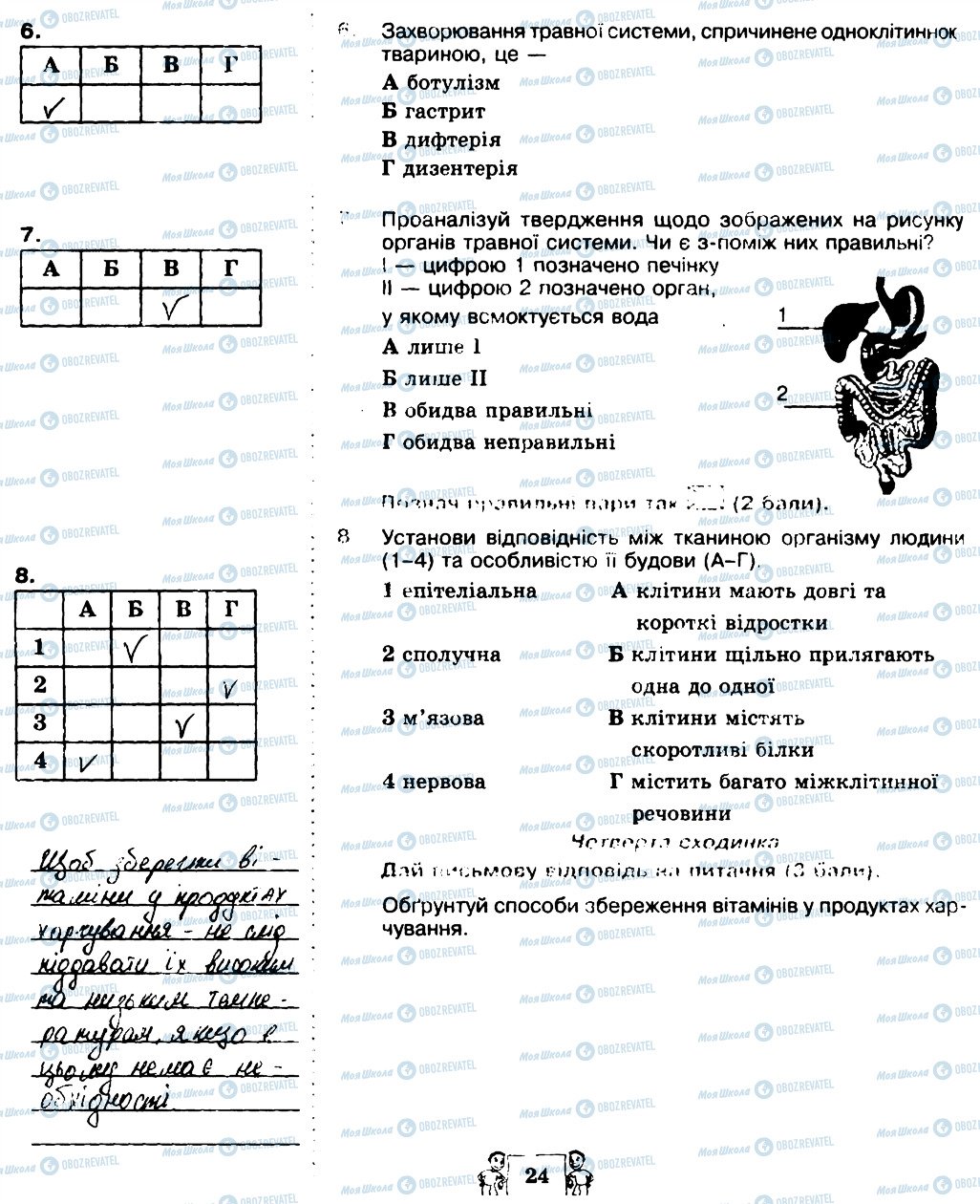 ГДЗ Биология 8 класс страница 24