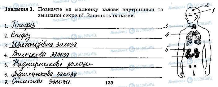 ГДЗ Биология 8 класс страница ст123завд3