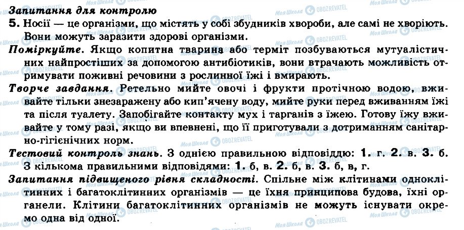 ГДЗ Біологія 8 клас сторінка Відповіді