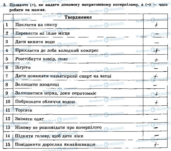 ГДЗ Основи здоров'я 8 клас сторінка 5