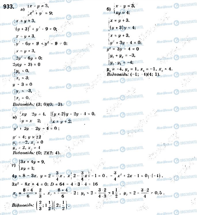 ГДЗ Алгебра 9 клас сторінка 933