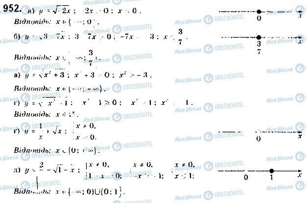 ГДЗ Алгебра 9 клас сторінка 952