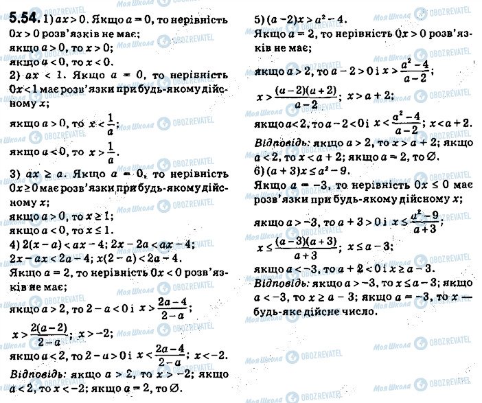 ГДЗ Алгебра 9 клас сторінка 54