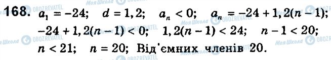 ГДЗ Алгебра 9 клас сторінка 168