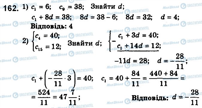 ГДЗ Алгебра 9 клас сторінка 162