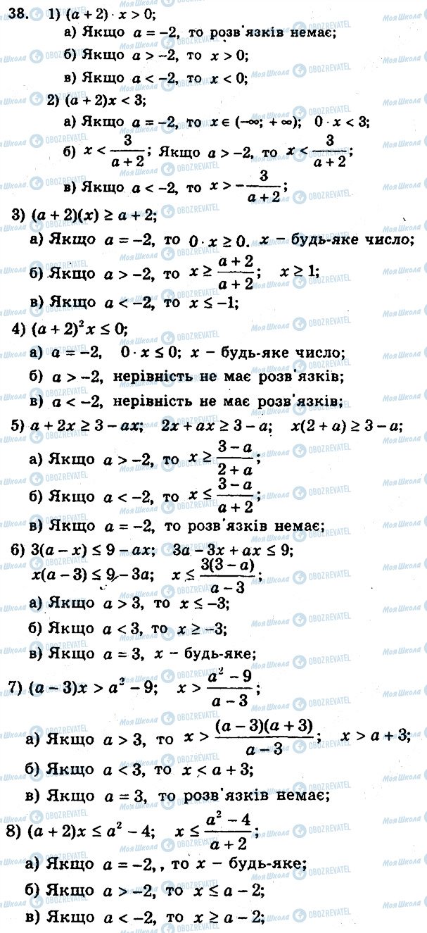 ГДЗ Алгебра 9 клас сторінка 38