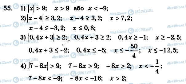 ГДЗ Алгебра 9 клас сторінка 55