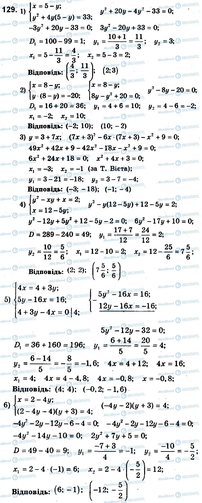 ГДЗ Алгебра 9 клас сторінка 129