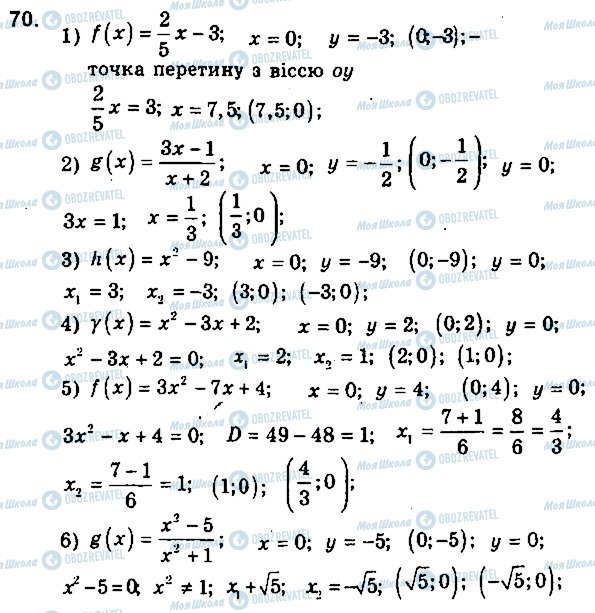 ГДЗ Алгебра 9 клас сторінка 70