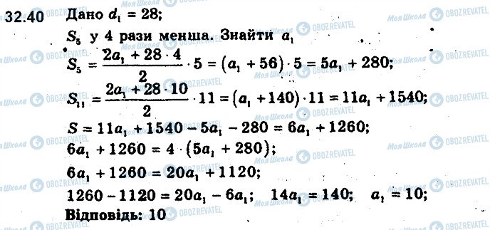 ГДЗ Алгебра 9 клас сторінка 40