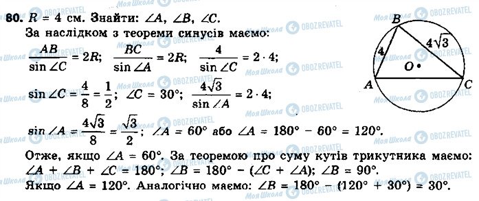 ГДЗ Геометрія 9 клас сторінка 80