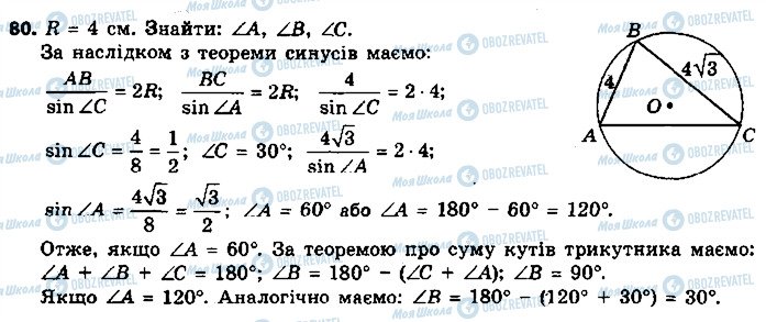 ГДЗ Геометрія 9 клас сторінка 80