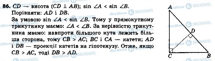 ГДЗ Геометрія 9 клас сторінка 86