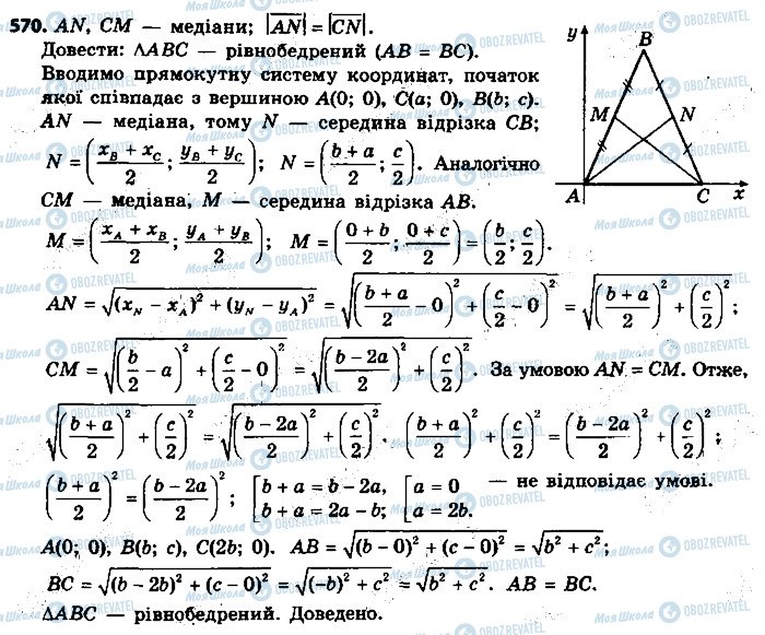 ГДЗ Геометрія 9 клас сторінка 570