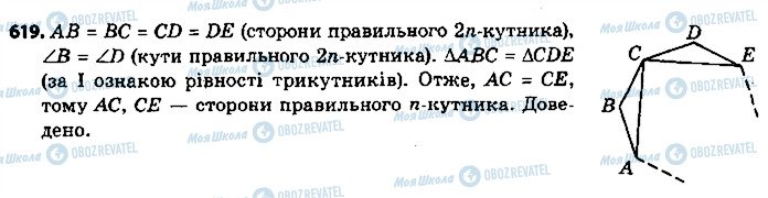 ГДЗ Геометрія 9 клас сторінка 619