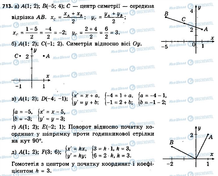 ГДЗ Геометрія 9 клас сторінка 713