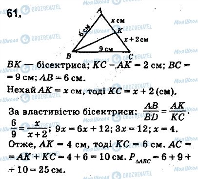 ГДЗ Геометрія 9 клас сторінка 61