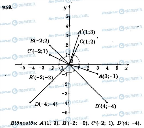 ГДЗ Геометрія 9 клас сторінка 959