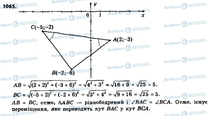 ГДЗ Геометрія 9 клас сторінка 1065