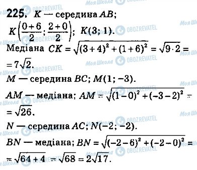 ГДЗ Геометрія 9 клас сторінка 225