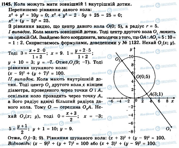 ГДЗ Геометрія 9 клас сторінка 1145