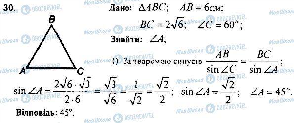 ГДЗ Геометрія 9 клас сторінка 30