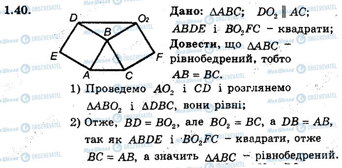 ГДЗ Геометрія 9 клас сторінка 40