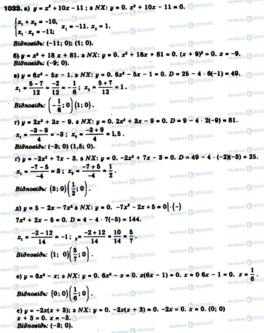 ГДЗ Алгебра 9 клас сторінка 1033