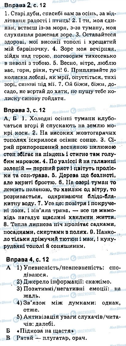 ГДЗ Українська мова 9 клас сторінка сторінка12