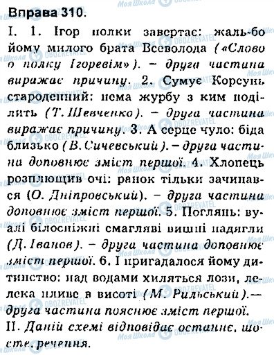 ГДЗ Українська мова 9 клас сторінка 310