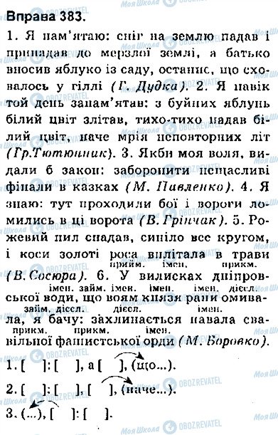 ГДЗ Українська мова 9 клас сторінка 383