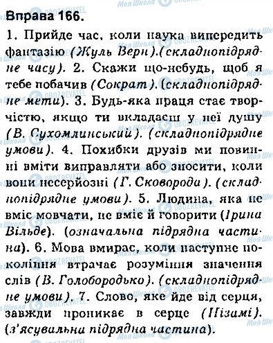 ГДЗ Укр мова 9 класс страница 166