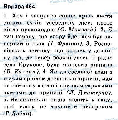 ГДЗ Українська мова 9 клас сторінка 464