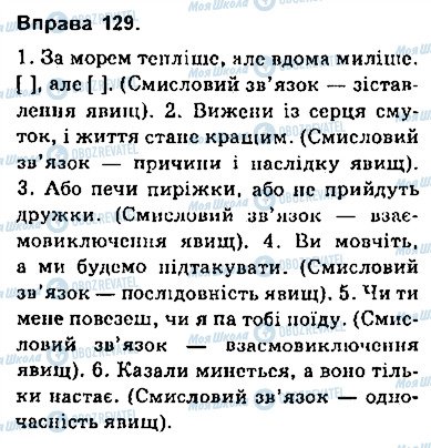 ГДЗ Українська мова 9 клас сторінка 129