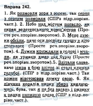 ГДЗ Українська мова 9 клас сторінка 242