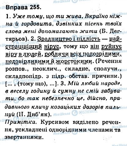 ГДЗ Українська мова 9 клас сторінка 255