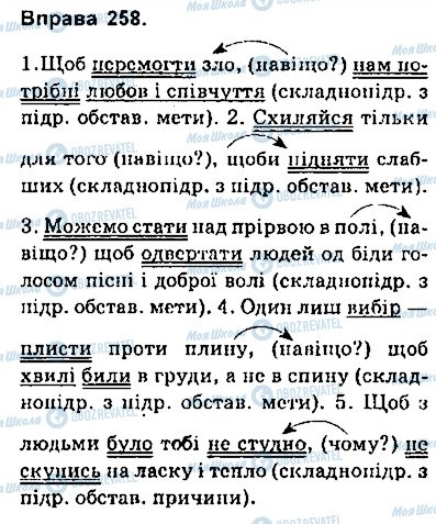 ГДЗ Укр мова 9 класс страница 258