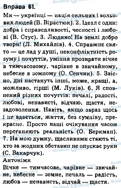 ГДЗ Українська мова 9 клас сторінка 61