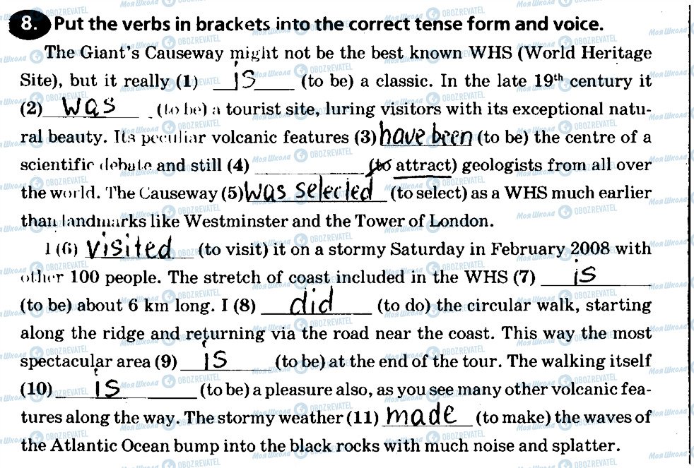 ГДЗ Англійська мова 9 клас сторінка 8
