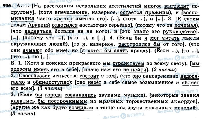 ГДЗ Русский язык 9 класс страница 596