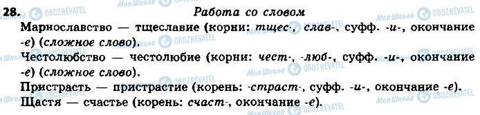 ГДЗ Російська мова 9 клас сторінка 28