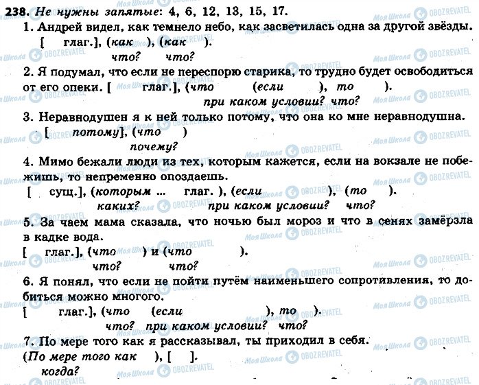 ГДЗ Російська мова 9 клас сторінка 238